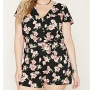 Forever 21 Plus Rose Floral Romper